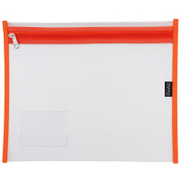 BTS BOOK BAG A4 CLEAR W/ORNG ZIP CROXLEY