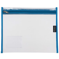 BTS BOOK BAG A4 CLEAR W/TURQ ZIP CROXLEY BTS BOOK BAG A4 CLEAR W/TURQ ZIP CROXLEY