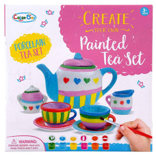 TOY DIY PORCELAIN TEA SET 9PC W/PAINT