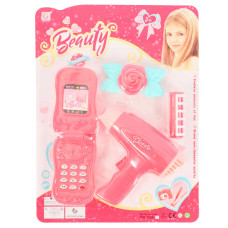 TOY BEAUTY SET 4PCS W/CELLPHONE
