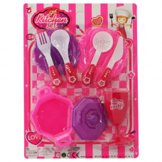 TOY KITCHEN SET W/WINE GLASS 9PCS