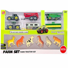 TOY FARM TRACTOR SET 12PCS DIE CAST