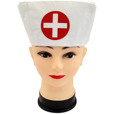 HAT NURSE RED & WHT SOFT IN POLY BAG