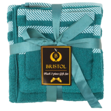 TOWEL SET 3PC PEACOCK BRISTOL