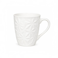 CER MUG 11X9CM WHITE W/FLOWER DESIGN