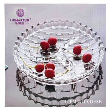 GLW PLATTER 3 DIVISION CLEAR W/DESIGN