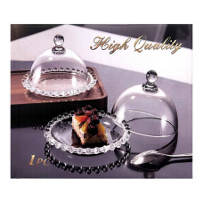 GLASS CAKE DOME MINI CLEAR W/FANCY LID