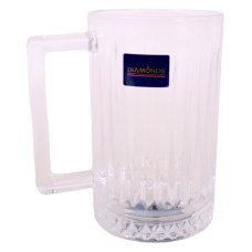 GLASS MUG 11.5X6.5CM CLEAR W/DESIGN