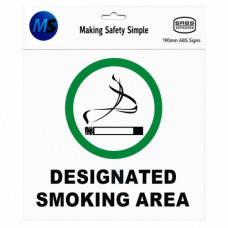 SIGN DESIGNATED SMOKING AREA ABS ***