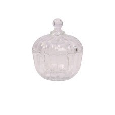 GLW CANDY JAR 12CM RND HORIZONTAL LINES