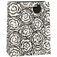 GIFT BAG 55X40CM BLK/WHITE DESIGN ASST
