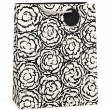 GIFT BAG 55X40CM BLK/WHITE DESIGN ASST