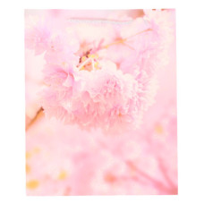 GIFT BAG 26X32CM W/GLITTER FLOWERS ASST