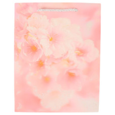 GIFT BAG 18X23CM W/GLITTER FLOWERS ASST