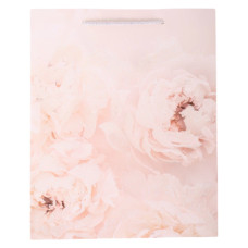 GIFT BAG 26X32CM W/GLITTER FLOWERS ASST