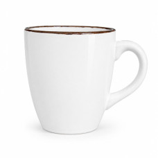 CER MUG 9X11CM WHITE/METALIC SILVER RIM