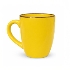 CER MUG 11X9CM OLIVE GREEN W/GOLD EDGING