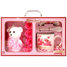 MDAY MUG GIFT SET W/TEDDY ROSES&SPOON