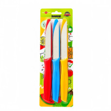 KITCHEN KNIFE SET 6PC S/S ASSORTED COL