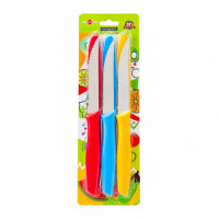 KITCHEN KNIFE SET 6PC S/S ASSORTED COL