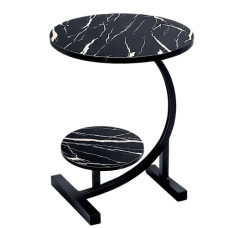 COFFEE TABLE 2 TIER MARBLE BLACK