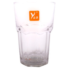 GLASS TUMBLER 12CM CLEAR W/DESIGN