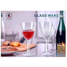 GLW WINE GLASS 6s CLEAR W/DESIGN