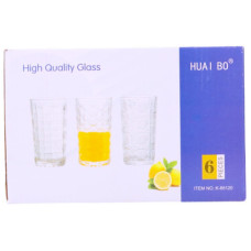 GLASS TUMBLER SET 6PC CLEAR W/DESIGN