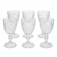 GLW WINE GLASS 6s CLEAR W/DESIGN 6X300ML