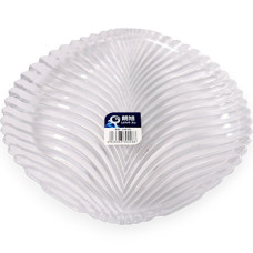 GLASS PLATTER16.5CM CLEAR LEAF DESIGN