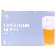 GLASS TUMBLER SET 6PC CLEAR W/DESIGN