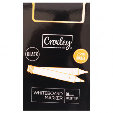 BTS WHITE BOARD MARKER 10s BLACK CROXLEY