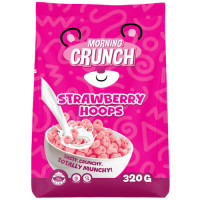 CEREAL MORNING CRUNCH STRAWBERRY HOOPS