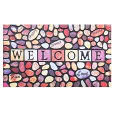 MAT RUBBER 77*47 MULTI COLOUR WELCOME
