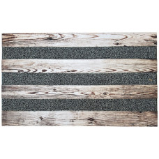 MAT RUBBER 76*46 STRIPED BRWN W\BLK