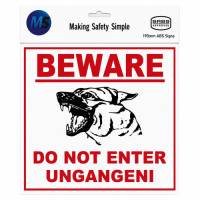 SIGN BEWARE OF THE DOG ABS 190*190MM