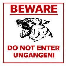 SIGN BEWARE OF THE DOG ABS 190*190MM
