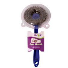 SCOURER 1s STEEL WOOL BRUSH RND W/HNDLE