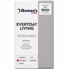 FIT SHEET GREY DBL MICRO