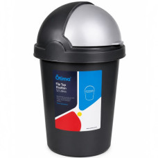 PL BIN  12L OTIMA W/FLIP LID BLACK&GREY