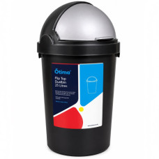 PL BIN  25L OTIMA W/FLIP LID BLACK&GREY