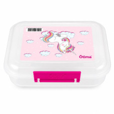 PL LUNCH BOX 850ML RECT CLEAR UNICORN