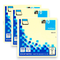 BTS INFO NOTES 75X75 YELLOW 100 SHEETS