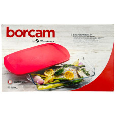 GLW CASSEROLE RECT 1.9LT BORCAM RED LID