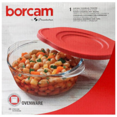 GLW CASSEROLE ROUND BORCAM W/RED LID