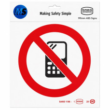 SIGN NO CELLPHONES ABS 90*190MM MS