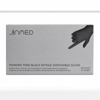 GLOVES NITRILE 100s BLACK JINMED HYBRID*