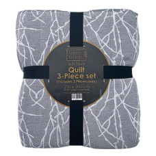 QUILT 230*200 3PC CHECK/PRINTS ASST.