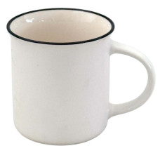 MUG COFFEE  9CM BLK W/WHITE INSIDE