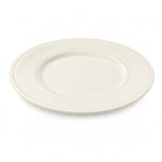 CER PLATE 26.5CM RND PLAIN CREAM W/PRINT